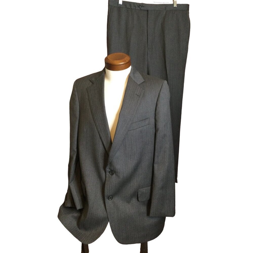 Brooks Brothers Mens 2-Piece Gray Wool Suit 43R Regular Size Made In USA